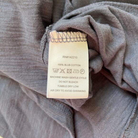 Mersea Catalina Slub Cotton Tee Oversized Boxy Coastal Side Slits 3/4 Sleeve OS - Picture 10 of 11